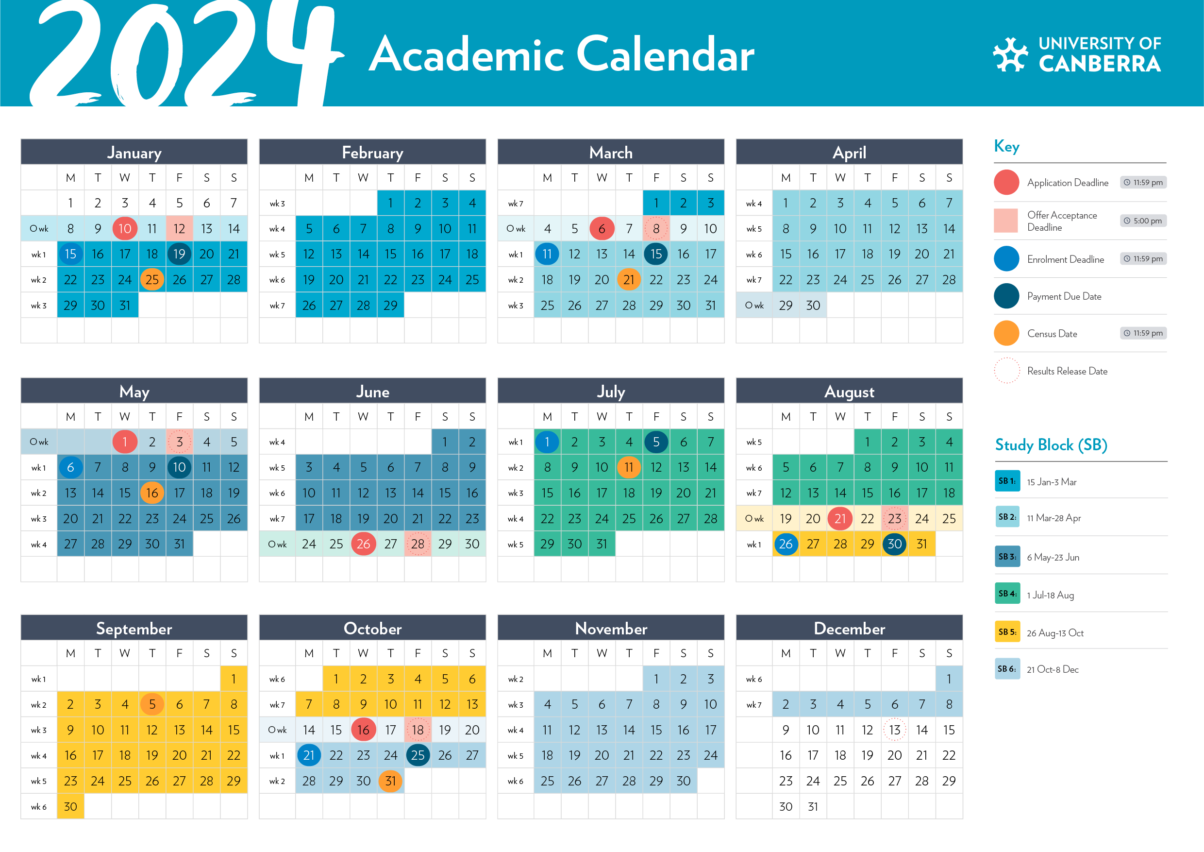 Academic Calendar University of Canberra