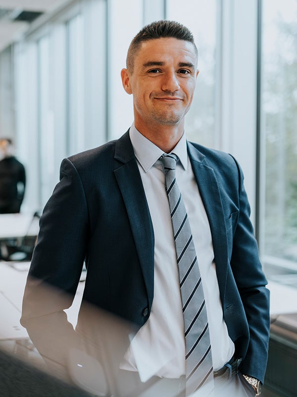 Master of Public Policy Student in a library